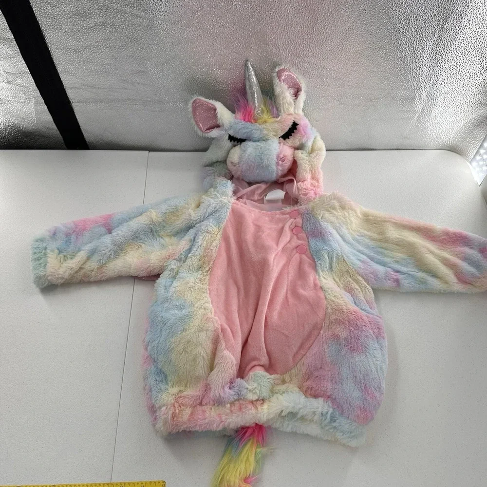 Target Unicorn‎ Halloween Bodysuit  Costume Rainbow 12-18 Months Faux Fur Baby